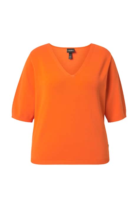 Svetr, elastický lem, výstřih do V, krátké rukávy