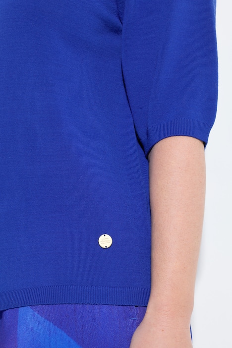 Trui, elastische zoom, V-hals, korte mouwen