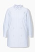 Skjortebluse, boxy form, striper, små glitrende steiner, lange ermer