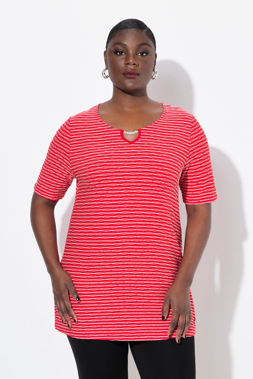 Große Größen T-Shirt, Damen, rot, Größe: 62/64, Viskose/Polyester, Ulla Popken