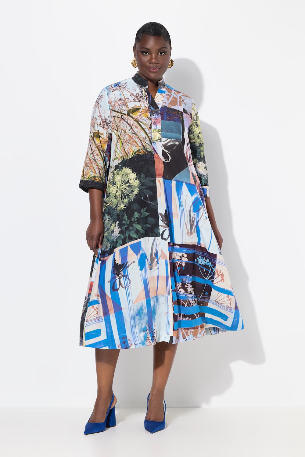 Große Größen Lyocell-Midikleid, Damen, weiß, Größe: 58/60, Synthetische Fasern, Ulla Popken