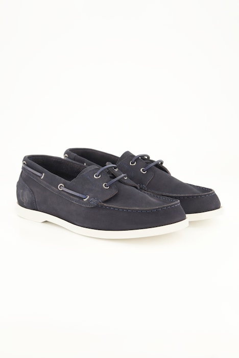 Chaussures bateau en cuir suédé, semelle amovible - largeur H