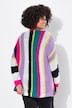 Strickjacke, Straight Fit, bunten Streifen, Ballonärmel