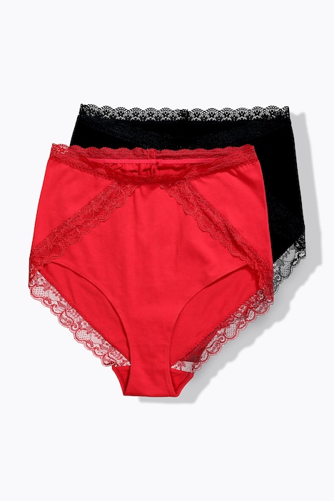 2 Pack Lace Trim Maxi Briefs