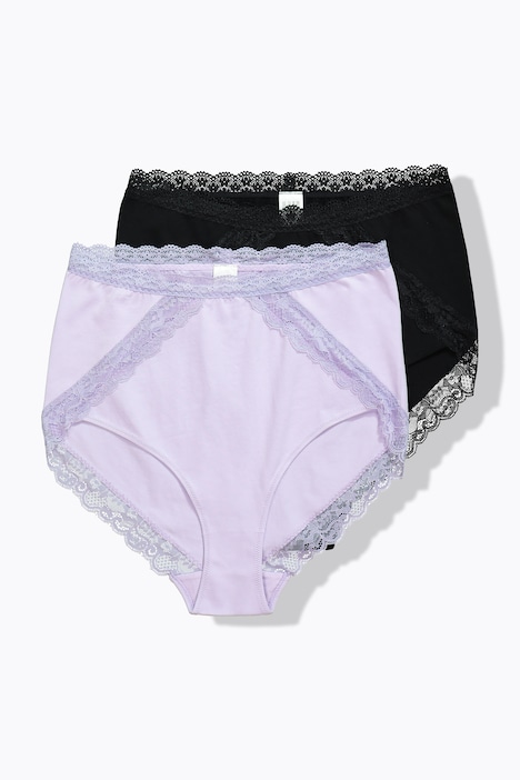 2 Pack Lace Trim Maxi Briefs