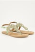 Sandaler med stropper, perler, memory foam, bredde H