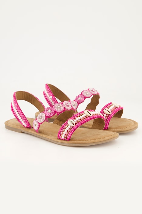 Sandalen, Perlenstickerei, Memory Foam, Weite H