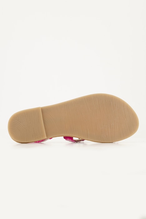 Sandalias, bordado de cuentas, Memory Foam, ancho H