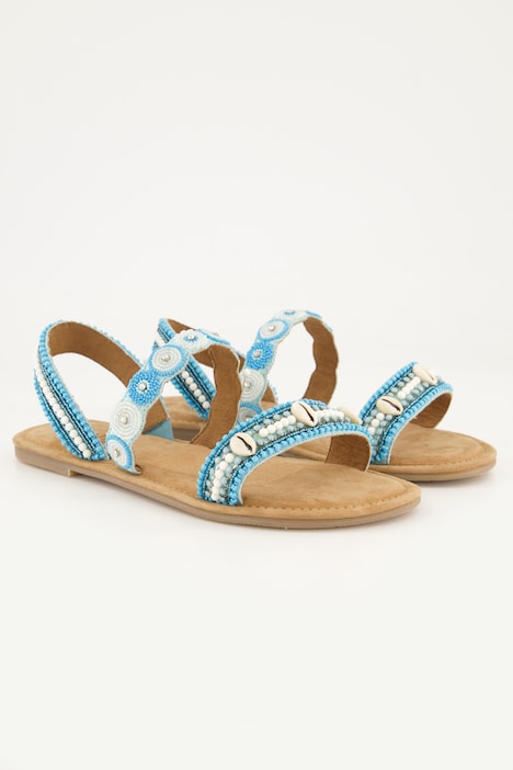 Sandalen, Perlenstickerei, Memory Foam, Weite H