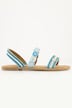 Sandaler, perlebroderi, memory foam, bredde H