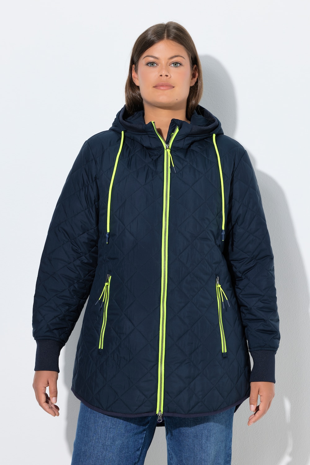 Große Größen Steppjacke mit Druckfutter, Damen, blau, Größe: 56/58, Polyester, LAURASON