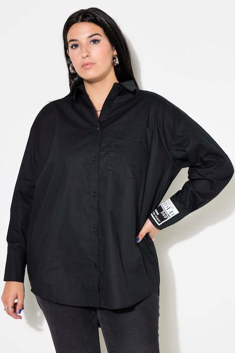 Studio Untold Logo Cuff Oversized Button Down Blouse