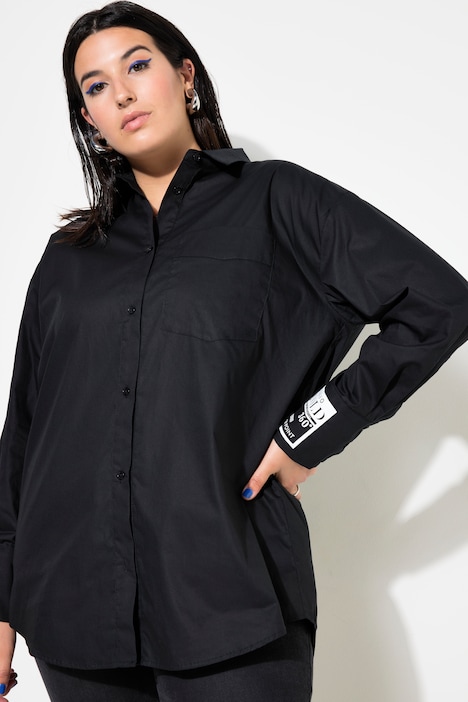 Studio Untold Logo Cuff Oversized Button Down Blouse