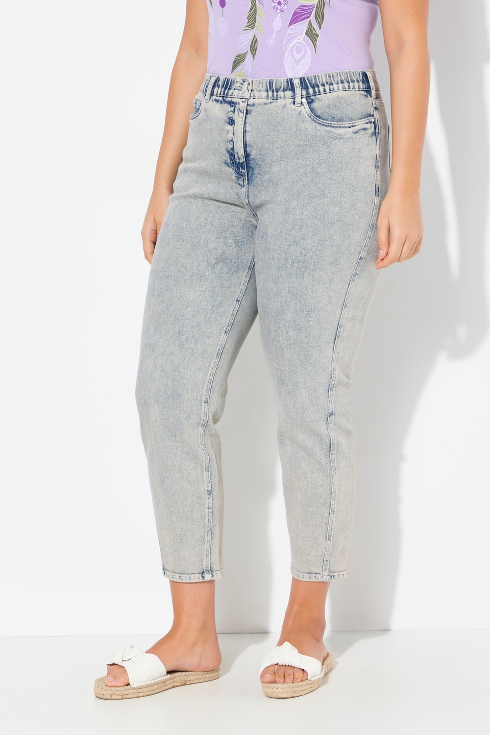 Große Größen Mom-Jeans, Damen, grau, Größe: 62, Baumwolle, Ulla Popken