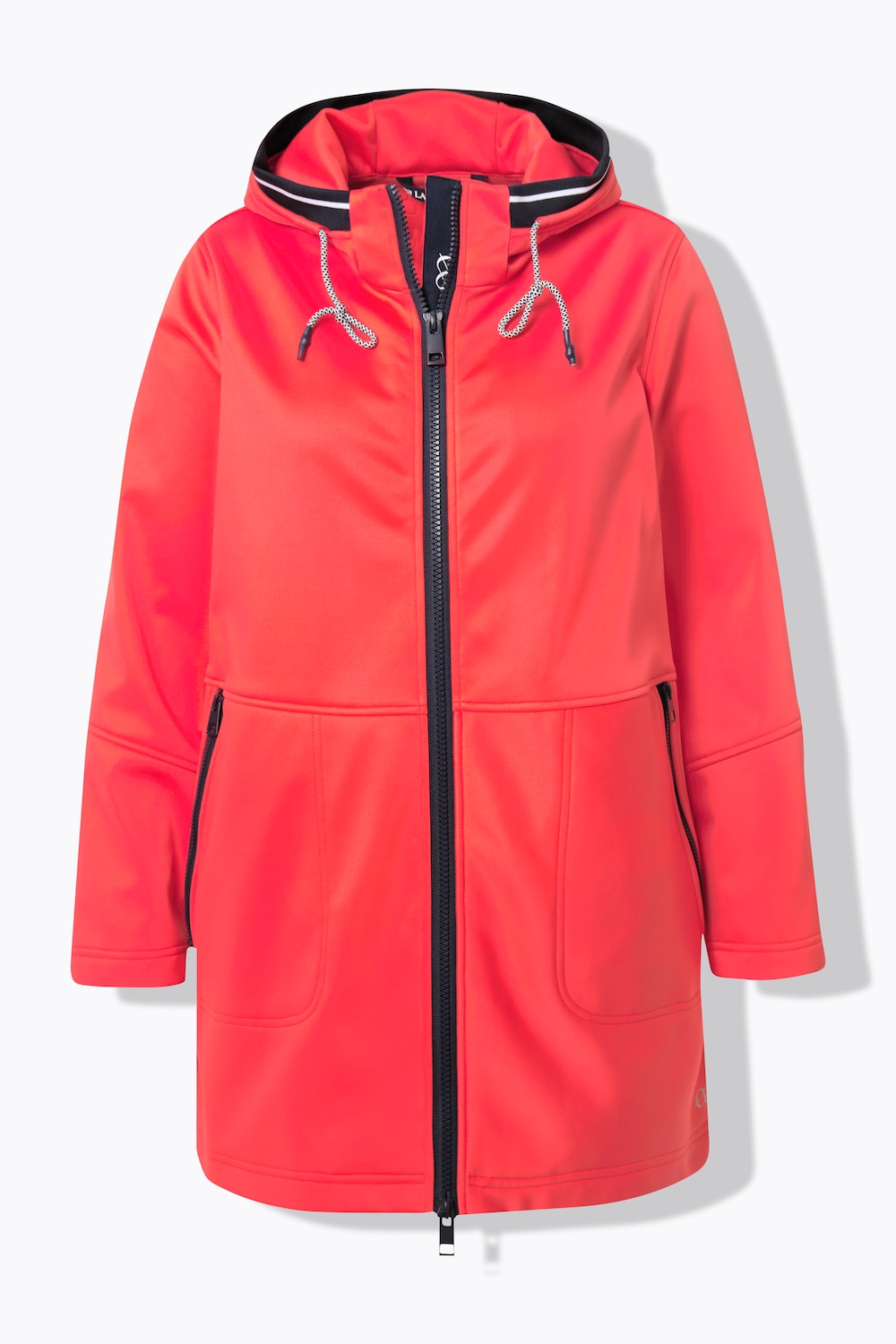 Stora storlekar Huvjacka med dragkedja, Dam, röd, storlek: 40/42, Polyester, LAURASON