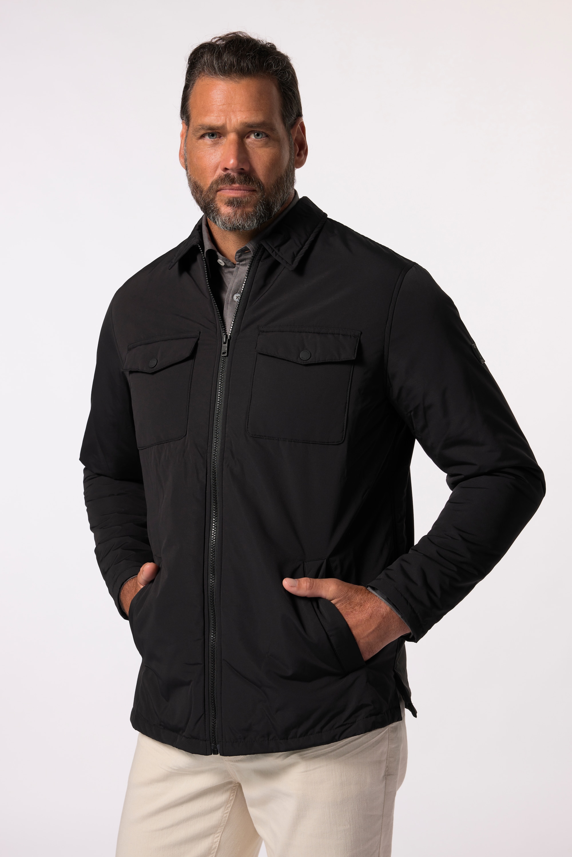 JP 1880 Herren große Größen JP 1880 Jacke Hemdkragen Brusttaschen