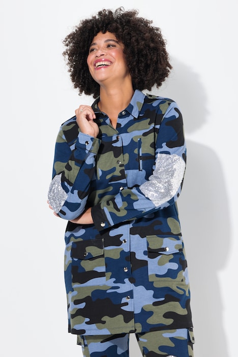 Sweat-Hemd, Camouflage, Pailletten-Patches