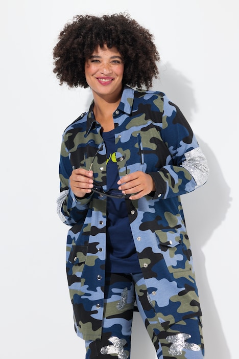 Sweat-Hemd, Camouflage, Pailletten-Patches