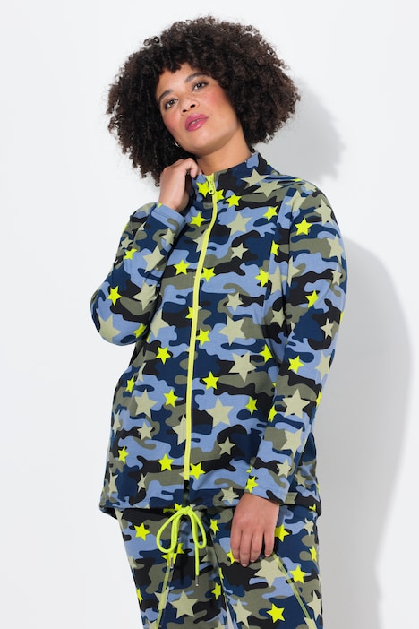 Sweatjacke, Camouflage mit Sternen, Langarm