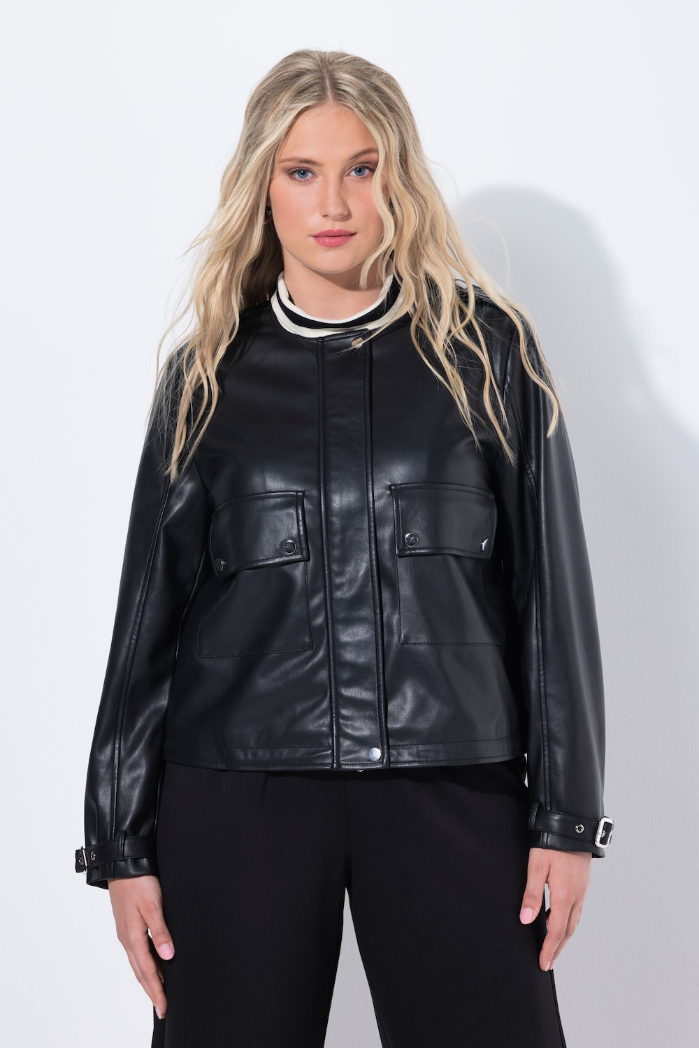 Große Größen Jacke, Damen, schwarz, Größe: 58/60, Polyester/Synthetische Fasern, Ulla Popken