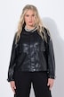 Jakke, skinnlook, oversized, rund hals, 2-veis glidelås