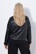 Jakke, skinnlook, oversized, rund hals, 2-veis glidelås