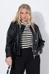 Jakke, skinnlook, oversized, rund hals, 2-veis glidelås