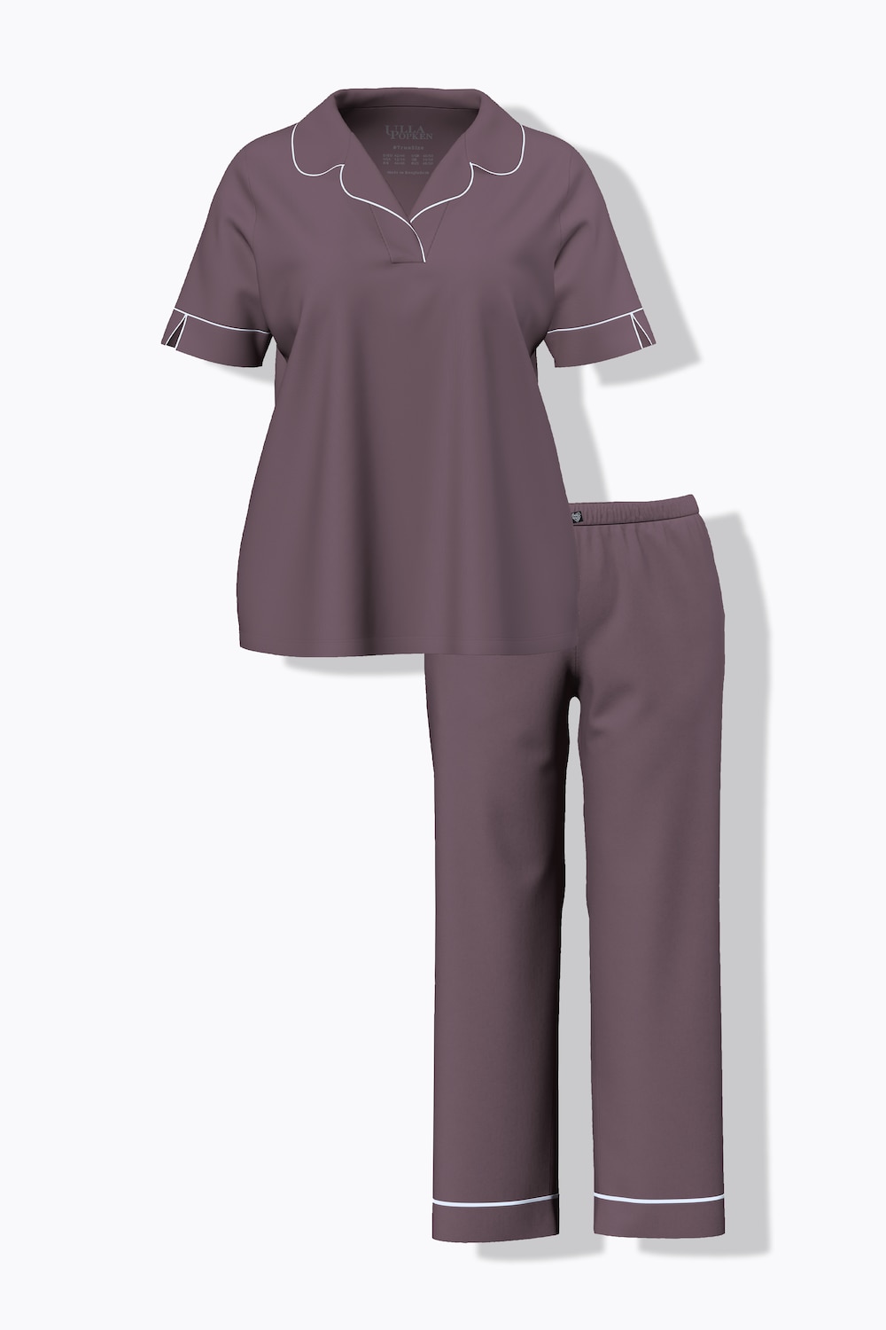 Stora storlekar Pyjamas, Dam, brun, storlek: 42/44, Syntetfibrer/Bomull, Ulla Popken