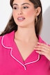 Lapel Collar Short Sleeve Two Piece Pajama Set