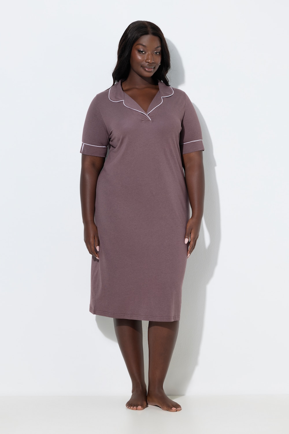 Große Größen Nachthemd, Damen, braun, Größe: 50/52, Baumwolle/Synthetische Fasern, Ulla Popken