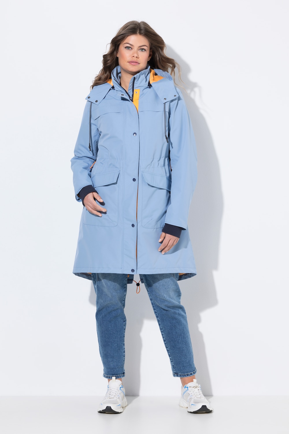 Große Größen Funktions-Parka, Damen, blau, Größe: 40/42, Polyester, LAURASON
