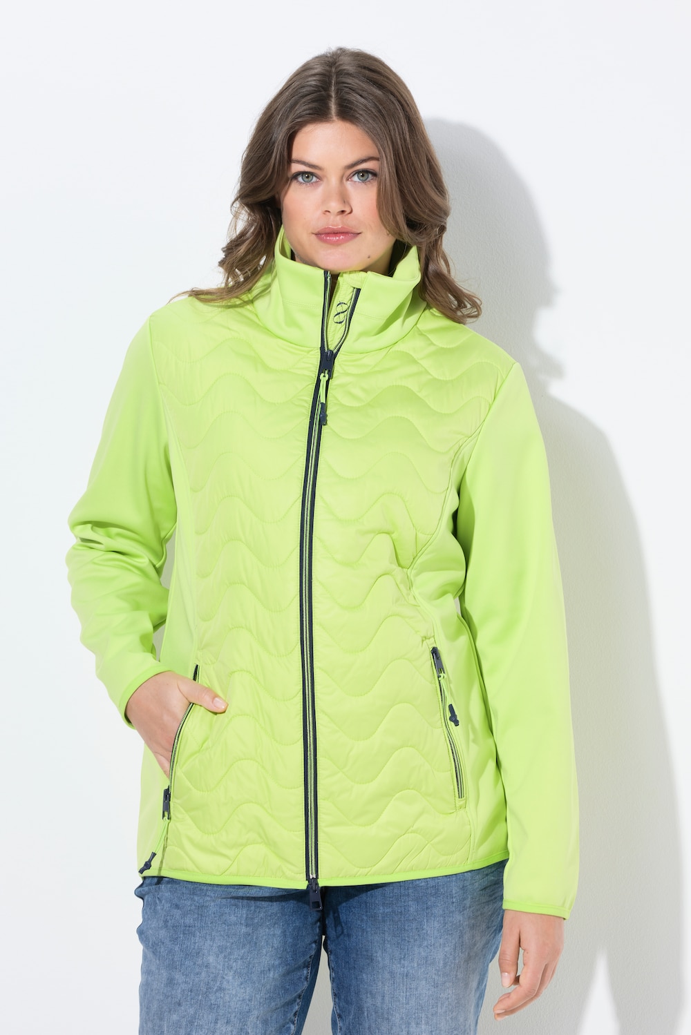 Große Größen Steppjacke, Damen, gelb, Größe: 44/46, Polyester, LAURASON