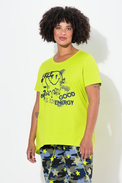 T-Shirt, A-Linie, Smiley, Halbarm