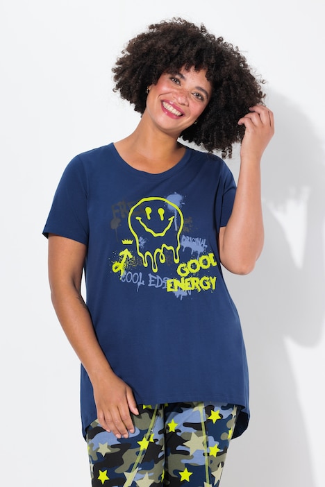 T-Shirt, A-Linie, Smiley, Halbarm