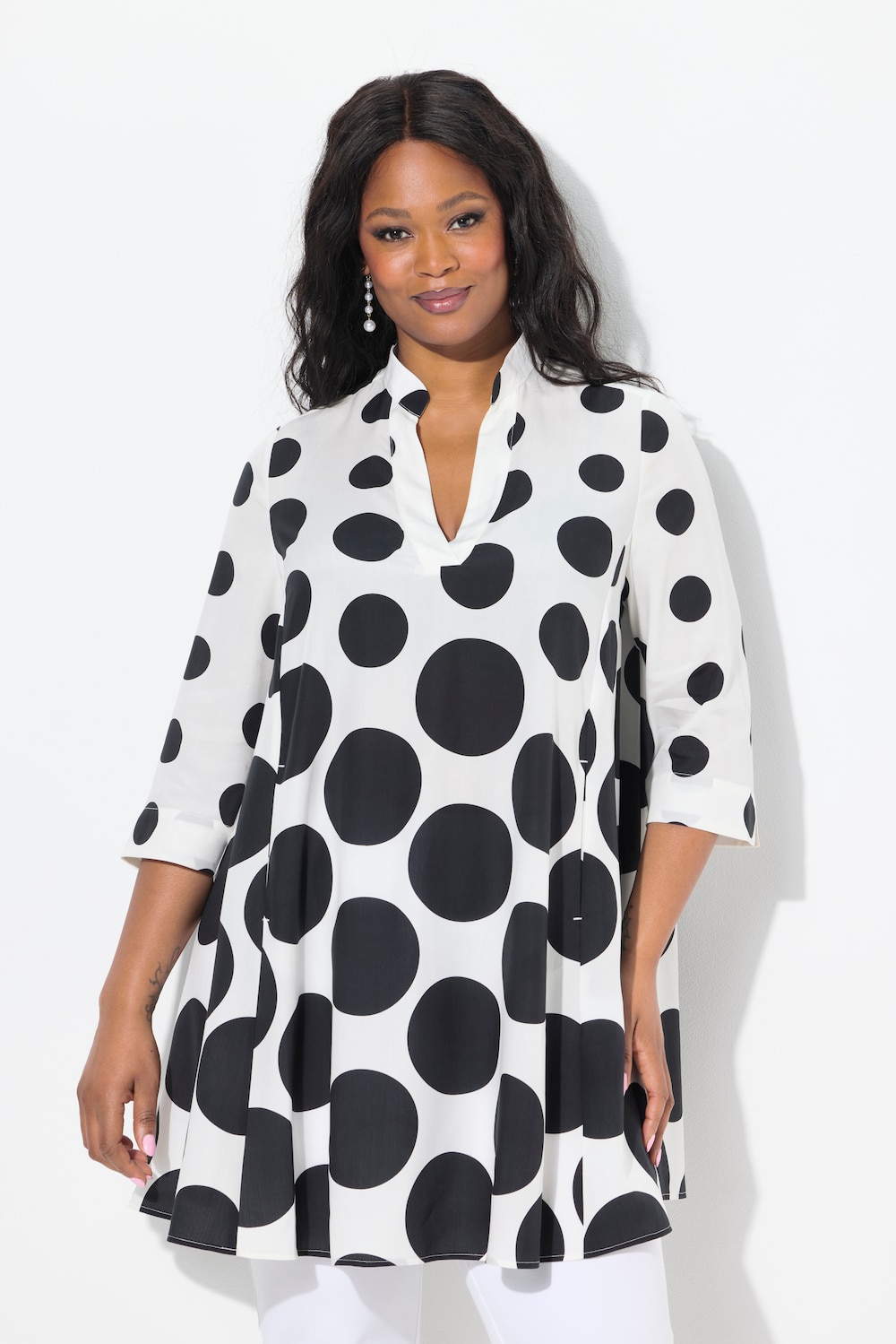 Thumbnail - Große Größen Tunika, Damen, weiß, Größe: 54/56, Baumwolle, Ulla Popken