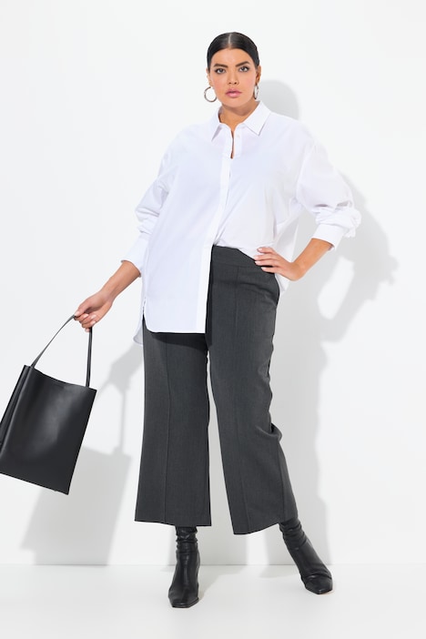 Jupe-culotte à jambe large et taille élastique. Viscose stretch