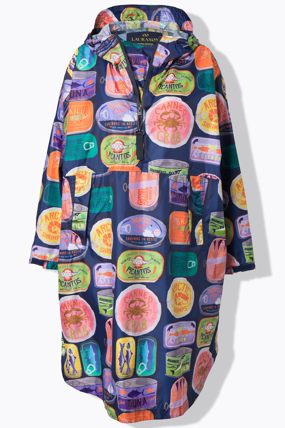 Stora storlekar Funktions-regncape, Dam, grön, storlek: One Size, Polyester, LAURASON
