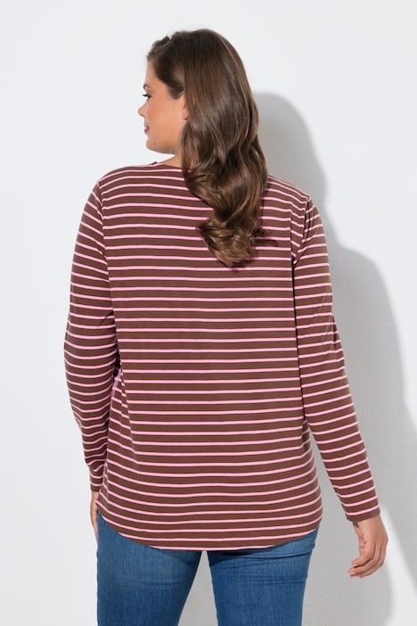 Ringelshirt, Langarm, Rundhalsausschnitt,