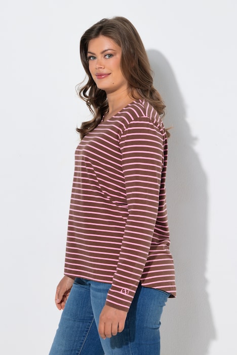 Ringelshirt, Langarm, Rundhalsausschnitt,