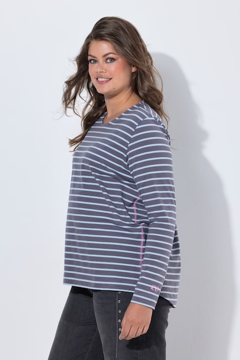 Ringelshirt, Langarm, Rundhalsausschnitt,
