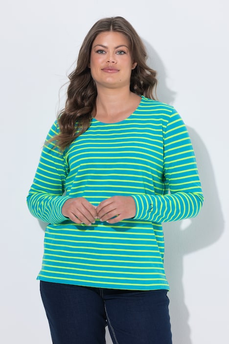 Ringelshirt, Langarm, Rundhalsausschnitt,
