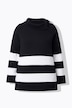 Pullover, Blockstreifen, Rollkragen, Zipper