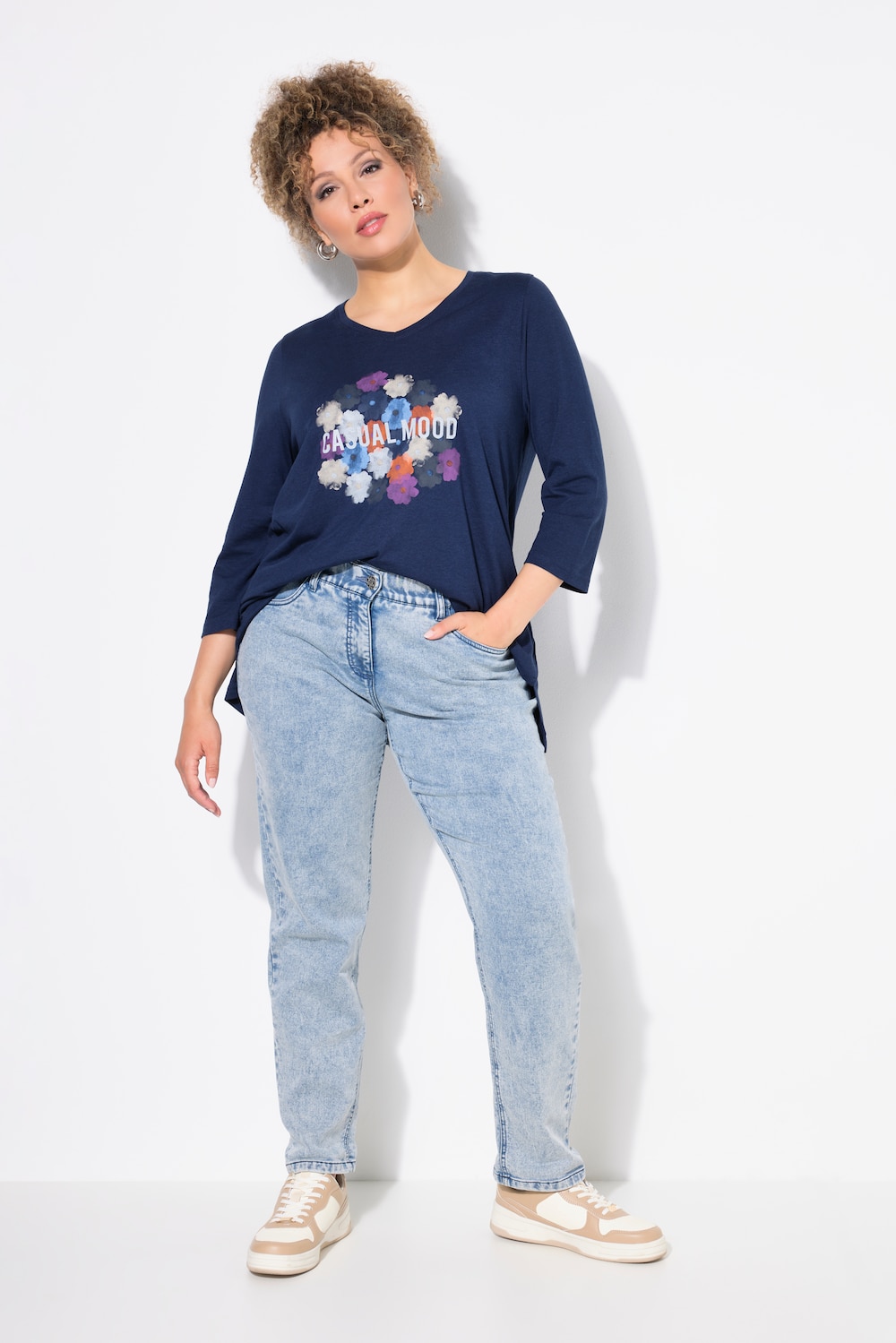 Große Größen Boyfriend-Jerseyjeans, Damen, blau, Größe: 60, Baumwolle/Polyester, Ulla Popken