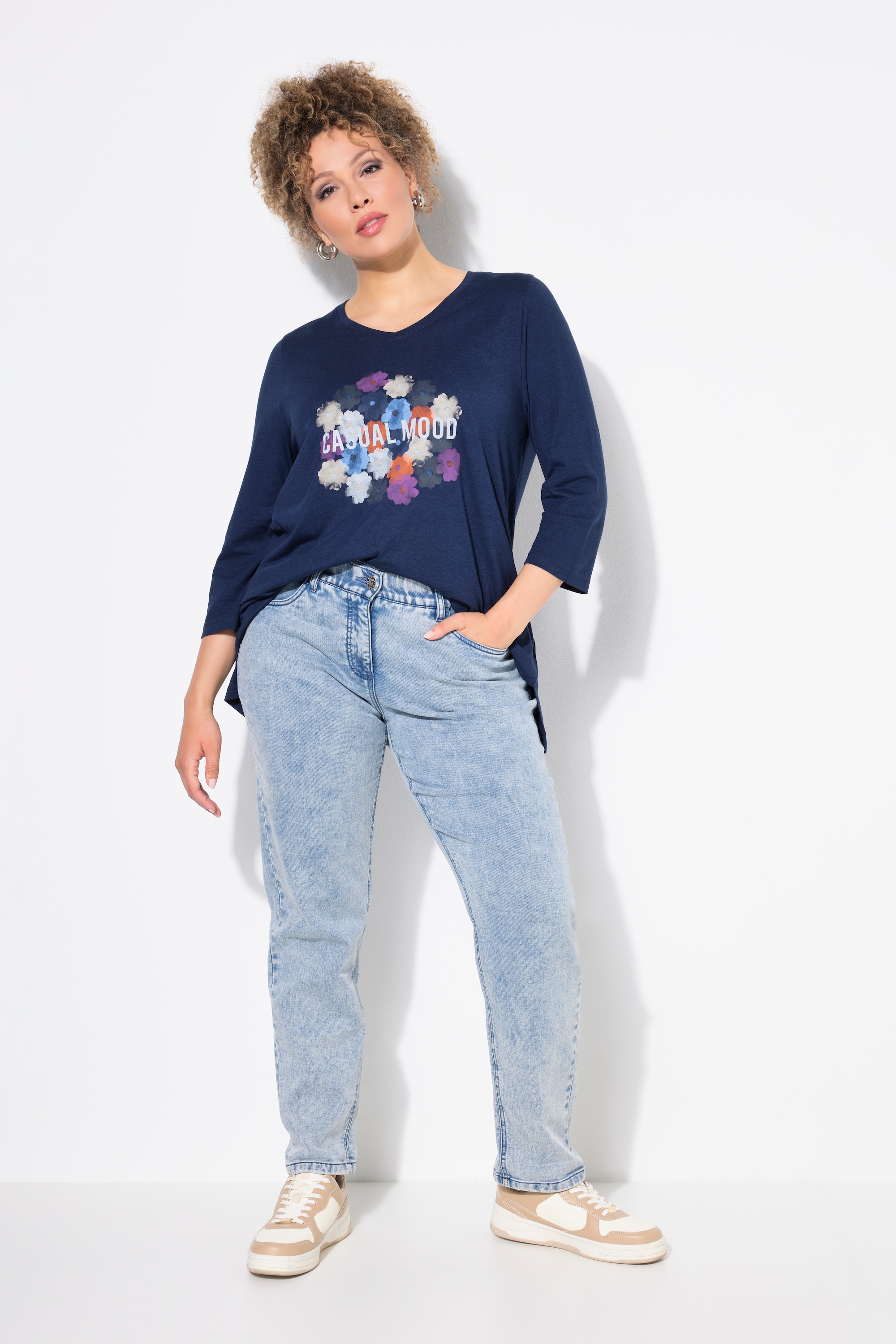 Ulla Popken Damen große Größen Boyfriend Jerseyjeans weites Bein
