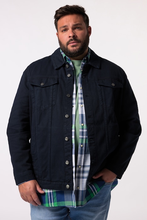 Men+ Spijkerjack, gekleurde denim, borstzakken, tot maat 8 XL