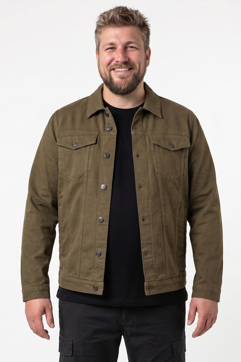 Jeansjacke, Colordenim, Brusttaschen, bis 8 XL