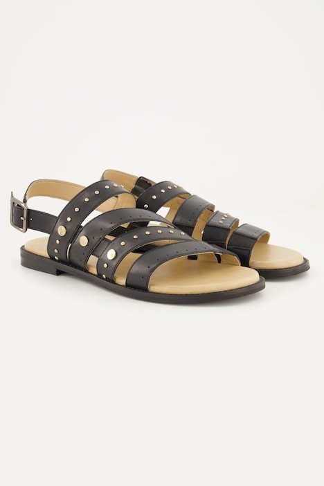 Riemchensandalen, Ziernieten, Weite H