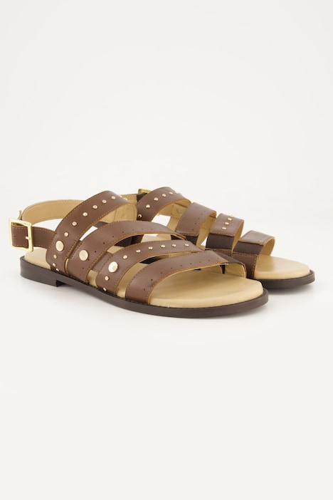 Riemchensandalen, Ziernieten, Weite H