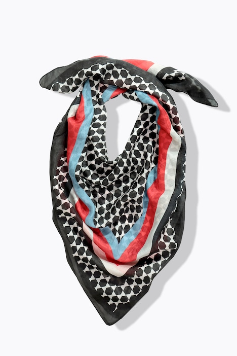 Foulard en soie carré, motif graphique