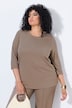Shirt, Rippbündchen, Rundhals, 3/4-Arm